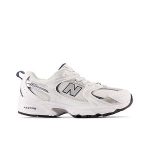 New Balance Kids' 530 Bungee in White/Blue/Grey Synthetic, size 13