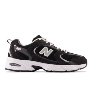 New Balance Unisex 530 in Black/Grey Synthetic, size 8.5