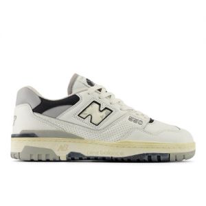 New Balance Men's 550 in White/Grey/Black Leather, size 11.5