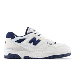 New Balance Men's 550 in White/Blue/Grey Leather, size 11.5