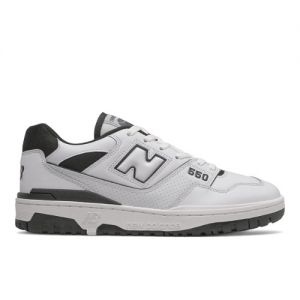 New Balance Men's BB550 in White/Black Leather, size 9.5