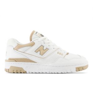 New Balance Women's 550 in White/Beige Leather, size 9 Narrow