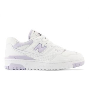 New Balance Women's 550 in White/Purple Leather, size 8 Narrow