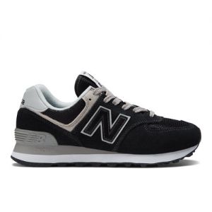 New Balance Women's 574 Core in Black/White Suede/Mesh