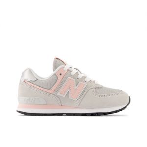 New Balance Kids' 574 Core in Grey/Pink Suede/Mesh