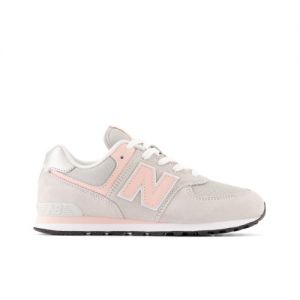 New Balance Kids' 574 Core in Grey/Pink Suede/Mesh