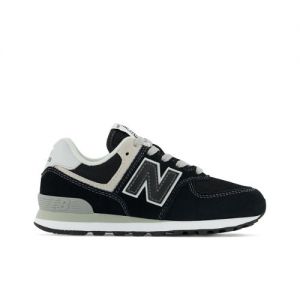 New Balance Kids' 574 Core in Black/White Leather