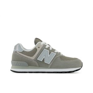 New Balance Kids' 574 Core in Grey/White Leather