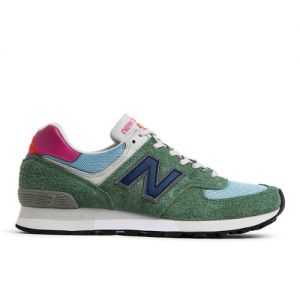 New Balance Unisex MADE in UK 576 in Green/Blue/Red Suede/Mesh, size 6.5