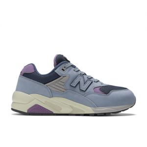 New Balance Men's 580 in Grey/Blue/Purple Leather, size 11.5