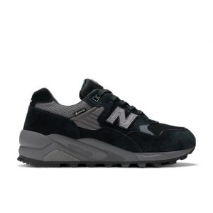 New Balance Men's 580 in Black/Grey Leather, size 11.5