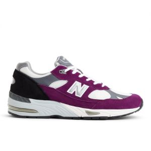 New Balance Men's MADE in UK 991v1 Bright Renaissance in Purple/Grey/Black Suede/Mesh, size 9.5