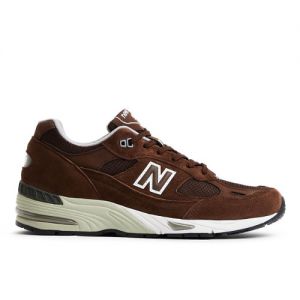 New Balance Men's MADE in UK 991v1 in Brown/White Suede/Mesh, size 9.5