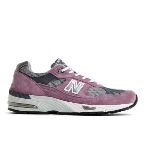 New Balance Men's MADE in UK 991v1 in Pink/Grey Suede/Mesh, size 9