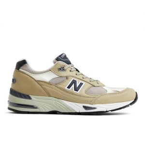 New Balance Men's MADE in UK 991v1 in Brown/Beige/White/Black Suede/Mesh, size 9.5
