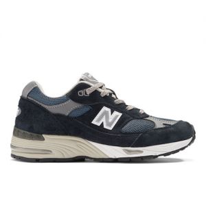New Balance Women's Made in UK 991 in Blue/White/Grey Suede/Mesh, size 3.5 Narrow