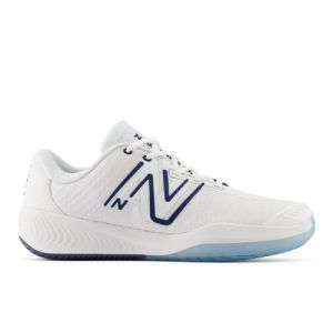 New Balance Men's FuelCell 996v5 in White/Blue/Yellow Synthetic, size 9