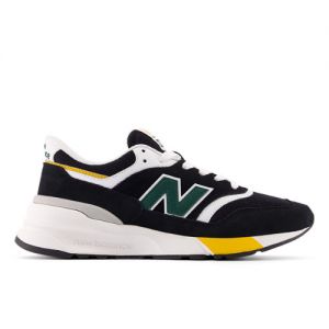 New Balance Men's 997R in Black/Green Suede/Mesh, size 12.5