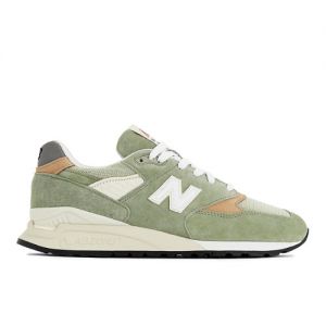 New Balance Unisex Made in USA 998 in Green/Beige Leather, size 8.5