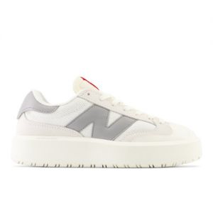 New Balance Men's CT302 in White/Grey/Red Suede/Mesh, size 8.5