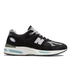 New Balance Unisex Made in UK 991v2 in Black/Grey Suede/Mesh