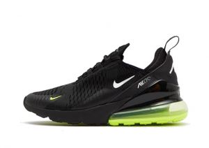 NIKE Air Max 270 GS Great School Fashion Trainers Sneakers Shoes FN3874 (Black/Volt/Cool Grey/White 001) Size UK4 (EU36.5)