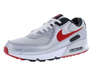 NIKE Air Max 90 Men's Trainers Sneakers Fashion Shoes DX4233 (Photon Dust/Metallic Silver/Black/University Red 001) UK7.5 (EU42)