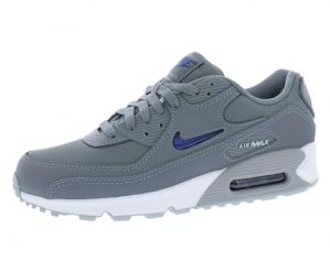 NIKE Air Max 90 Men's Trainers Sneakers Fashion Shoes FN8005 (Cool Grey/Light Smoke Grey/White/Deep Royal Blue 001) UK11 (EU46)