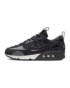 NIKE Air Max 90 Futura Women's Trainers Sneakers Fashion Shoes DM9922 (Black/Iron Grey/Oil Grey/Black 300) UK4.5 (EU38)